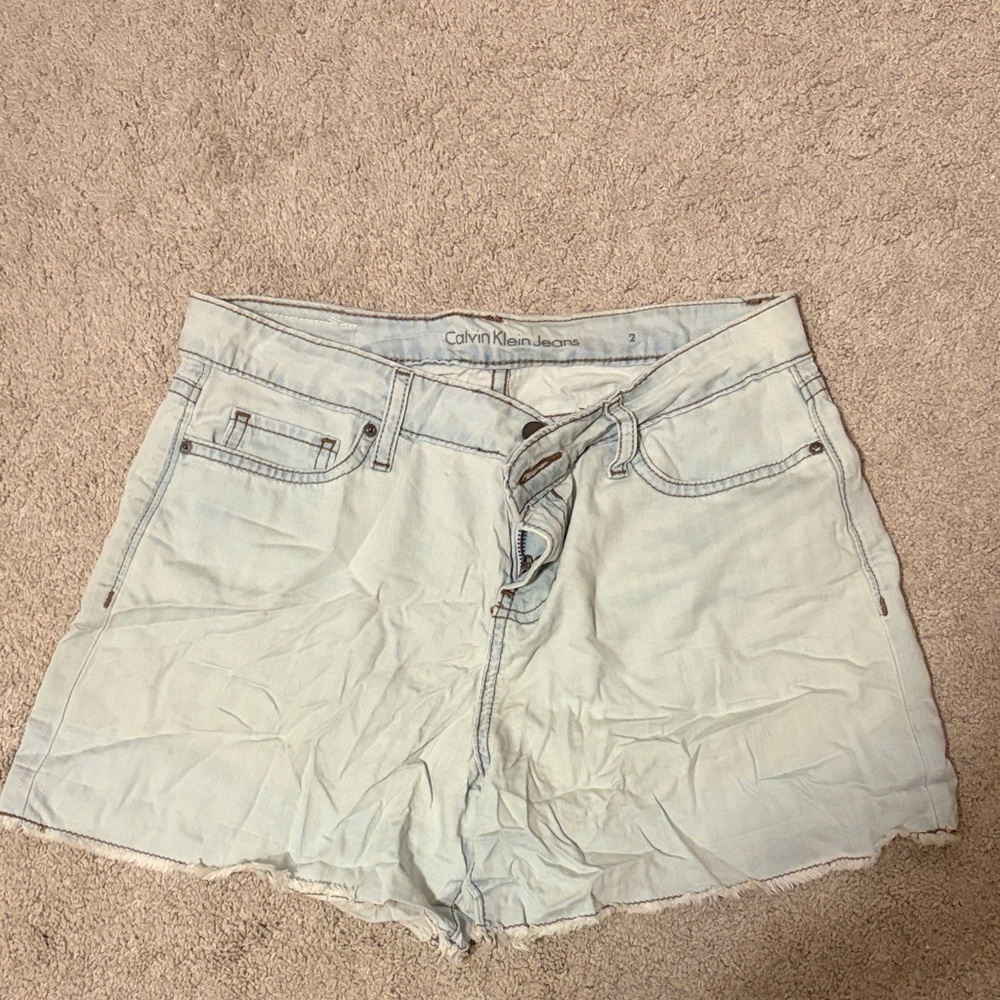 Calvin Klein Women's Faded Blue Jean Shorts